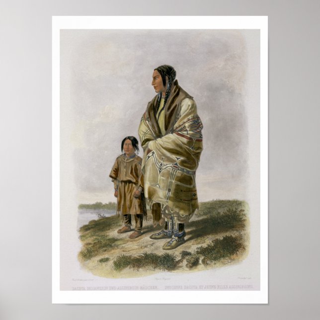Poster Dacota Woman e Assiniboin Girl, placa 9 em vol (Frente)