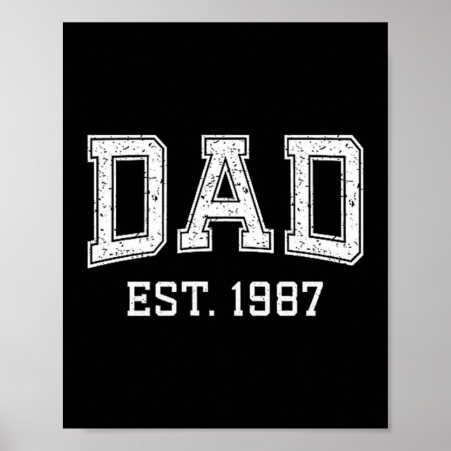 Poster Dad Est 1987 Dad D Fathers Day Ized  (Frente)