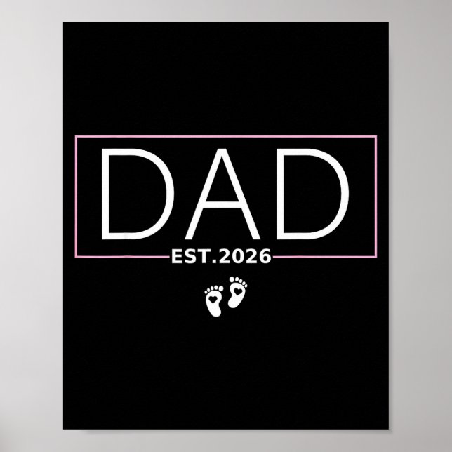 Poster Dad Est. 2026 Expect Baby 2026 Father 2026 New Dad (Frente)