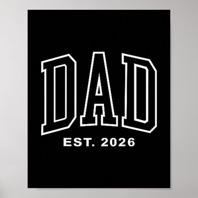 Poster Dad Est 2026 Pregnancy Announcement For Dad Men Fa (Frente)