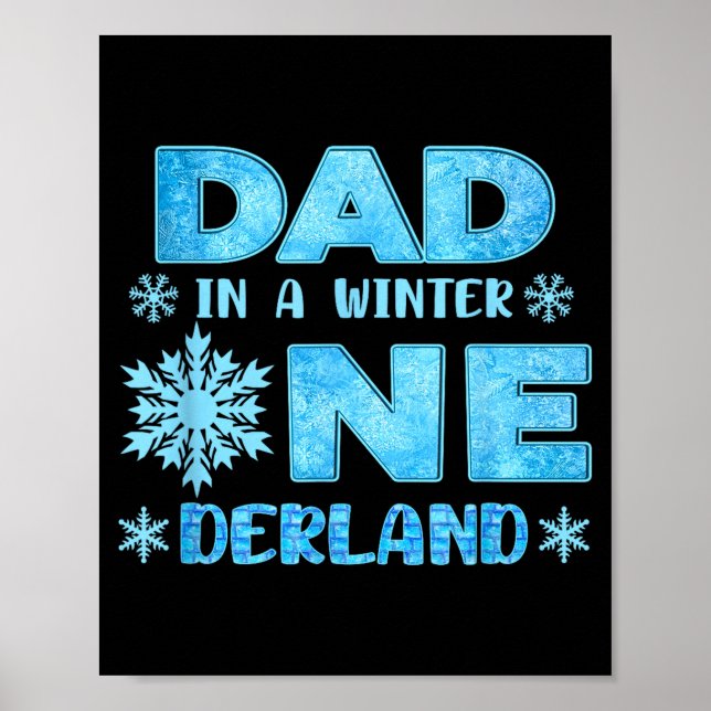 Poster Dad In A Winter Onederland Bday Girl Sweet Snowfla (Frente)
