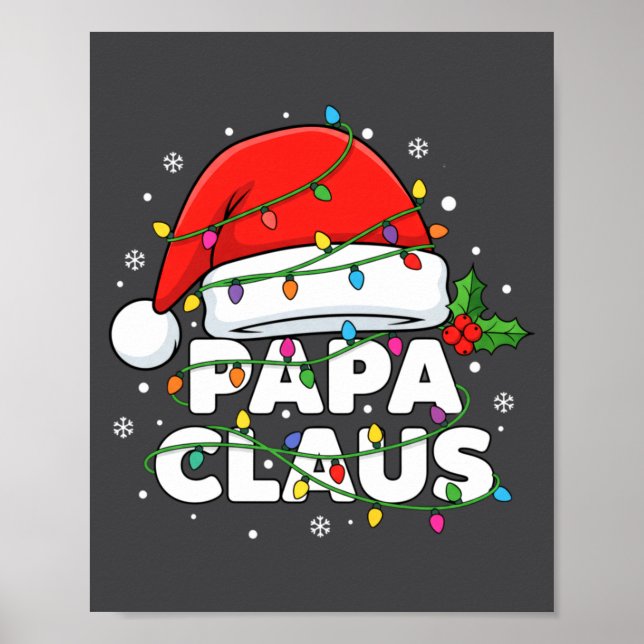 Poster Dad Papa Claus Christmas Lights Family Matching Lo (Frente)