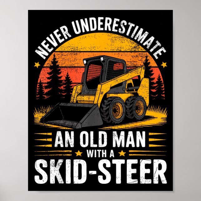 Poster Dad Skid Steer Operator Father Construction Heavy  (Frente)
