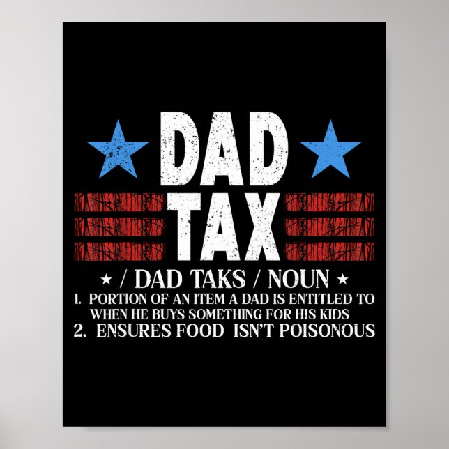 Poster Dad Tax Funny Definition Father's Day For Dad Son  (Frente)