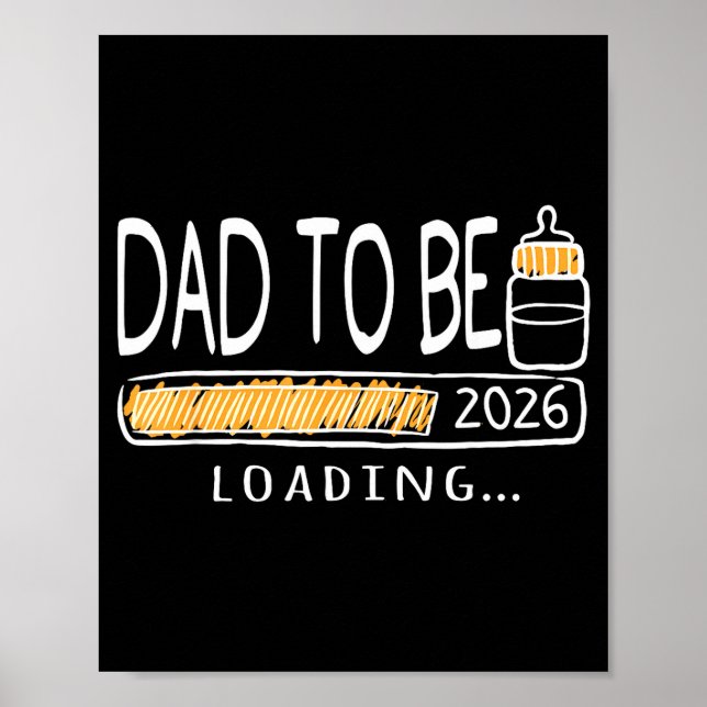 Poster Dad To Be 2026 Loading Pregnancy Announcement New  (Frente)