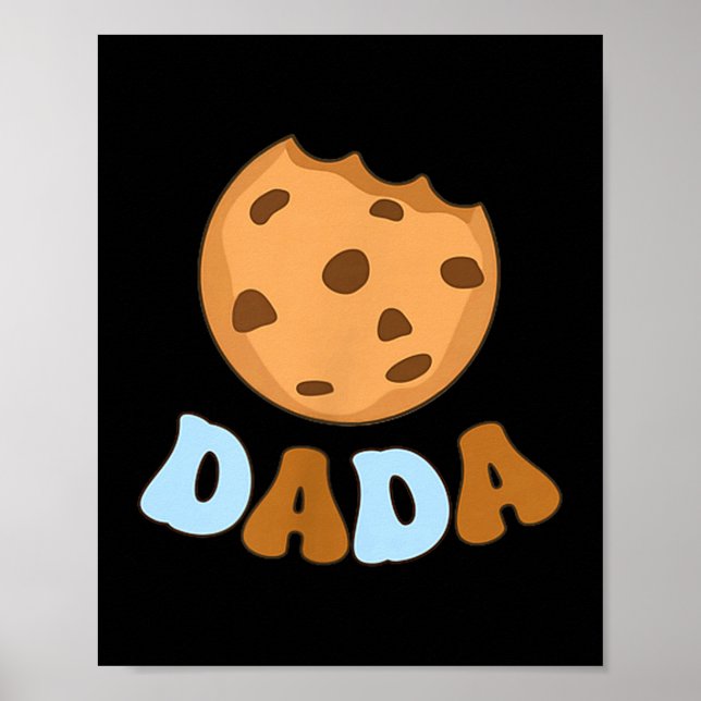 Poster Dada Cookies Milk Sweet One 1st Birthday Family Ma (Frente)