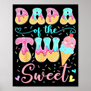 Poster Dada da Menina de Sorvete de 2º Aniversário Doce