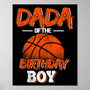 Poster Dada do Pai F de Basquete de Birthday Boy