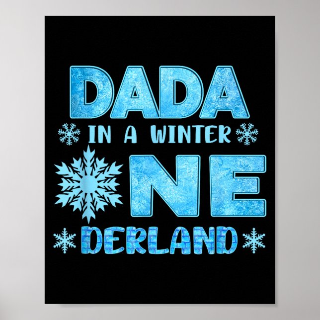 Poster Dada In A Winter Onederland Bday Girl Sweet Snowfl (Frente)