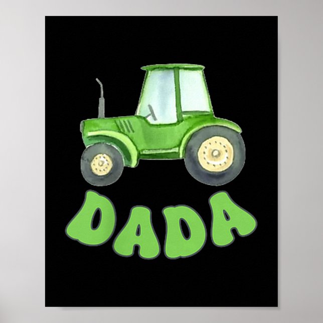 Poster Dada Of The Birthday Boy Tractor Farm Trucks Famil (Frente)