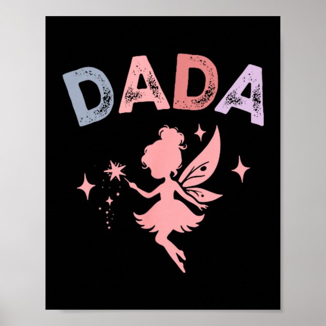 Poster Dada Of The Little Fairy Birthday Girl Family Matc (Frente)
