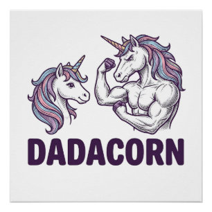 Pôster Dadacorn Camiseta De Pai De Unicórnio Engraçado De