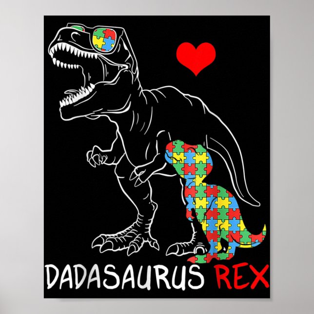 Poster Dadasaurus Rex Autismo Sensibilização Orgulhosa Pa (Frente)