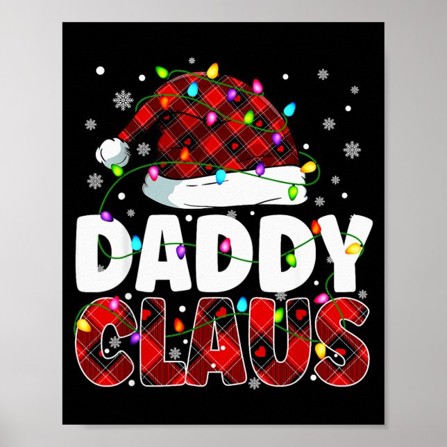 Poster Daddy Claus Merry Christmas Santa Hat Family Match (Frente)