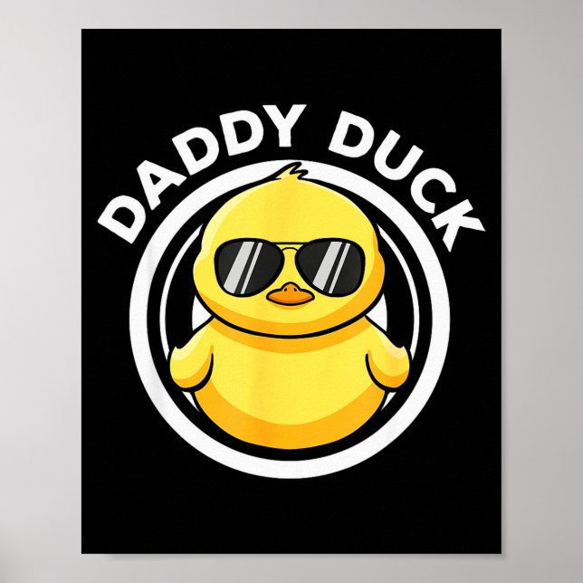 Poster Daddy Duck Dad I Love Ducks Family Lover Funny Rub (Frente)