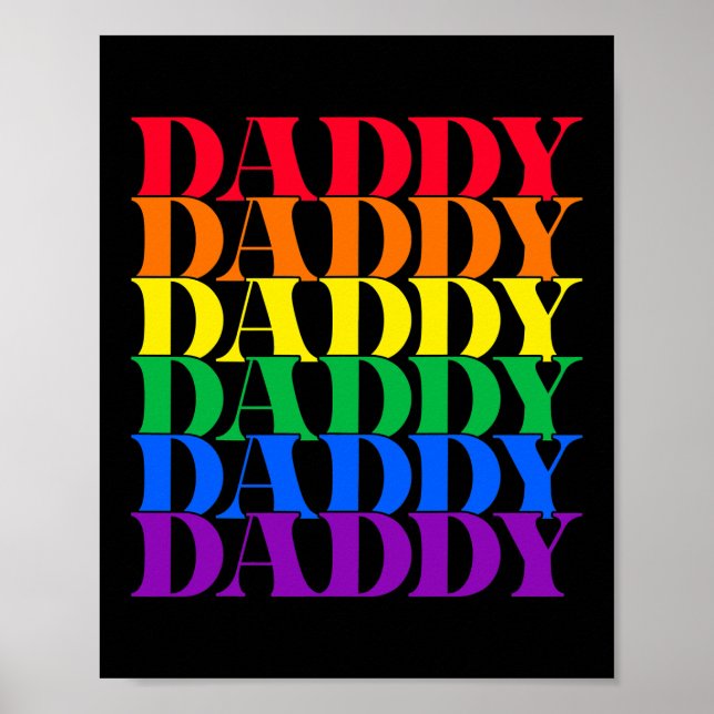 Poster Daddy Gay Daddy Bear Retro LGBT Rainbow LGBTQ (Frente)