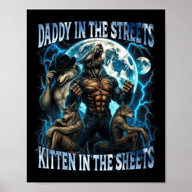 Poster Daddy In The Streets Kitten In The Sheets Funny Al (Frente)