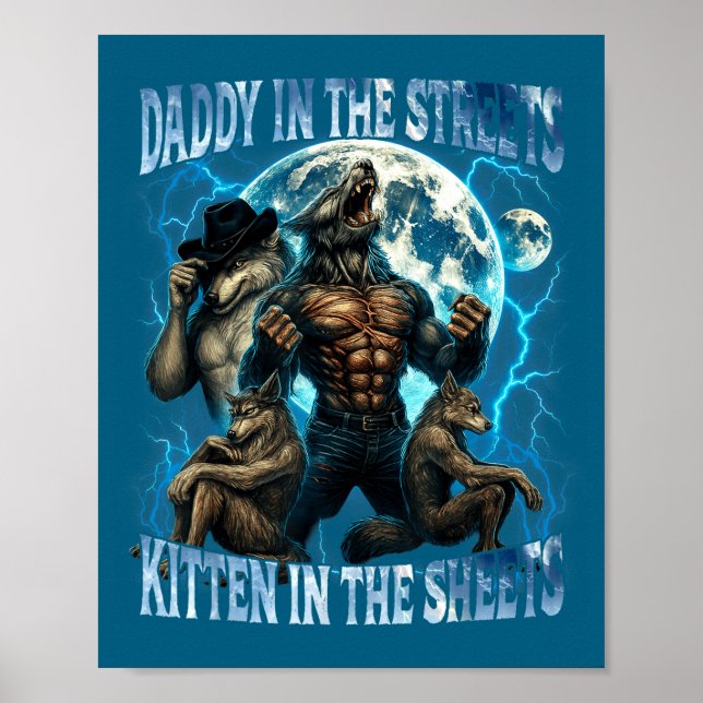 Poster Daddy In The Streets Kitten In The Sheets Funny Al (Frente)