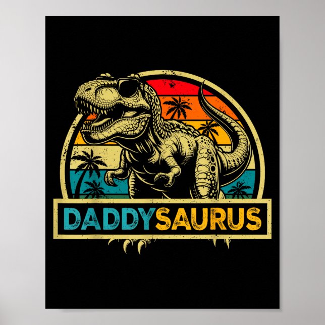 Poster Daddysaurus T Rex Dinosaur Daddy Saurus Family Mat (Frente)