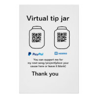 Dádiva virtual jar q r código doação de moeda PayP