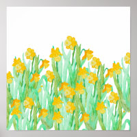 Daffodil daffodilo amarelo desenhado pela mão bran