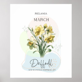 Poster Daffodil March Birth Flower