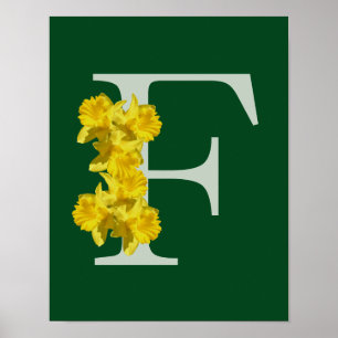 Poster Daffodil Monograma Inicial F