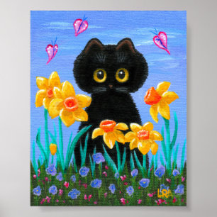 Poster Daffodils engraçados Creationarts do primavera da