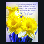 Pôster Daffodils pop art com a citação de Desiderata, ama<br><div class="desc">Daffodils pop art com a citação de Desiderata,  Se você se comparar com os outros,  você pode se tornar vaidoso; para sempre,  haverá pessoas cada vez maiores e menores do que você. Ilustração de daffodils amarelos</div>