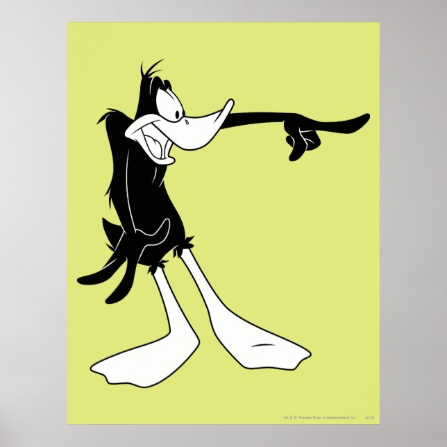 Pôster DAFFY DUCK™ chocado e apontando (Frente)