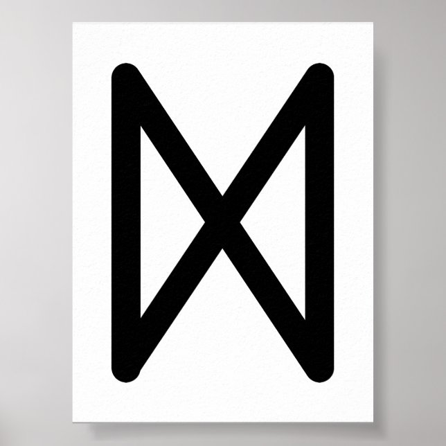 Poster DAGAZ runa nórdica (Dia, Despertar, Avanço) | (Frente)