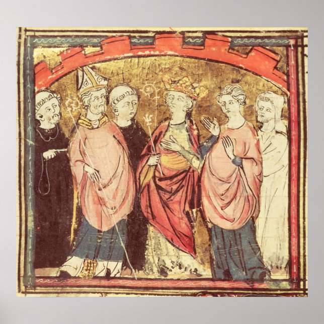 Pôster Dagobert I , Rei de Franks a receber o Reino (Frente)