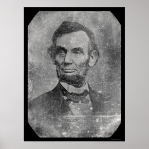 Poster Daguerreotype 1864 do presidente Abraham Lincoln