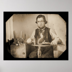 Pôster Daguerreotype de trabalho 1846 do ferreiro