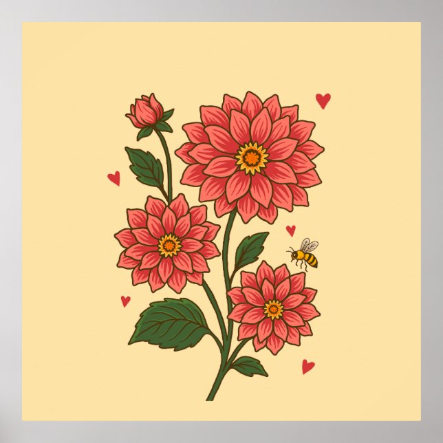 Poster Dahlia Flower (Frente)