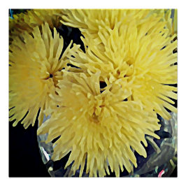 Pôster dahlias amarelo - pintura