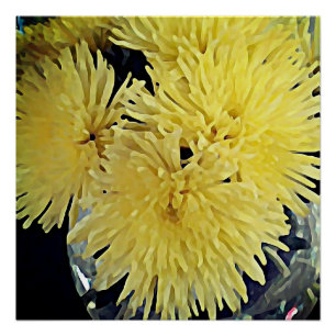 Pôster dahlias amarelo - pintura