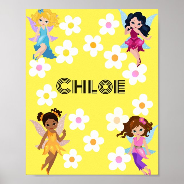 Poster Daisies and fairies (Frente)