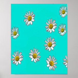 Poster Daisies desenhadas