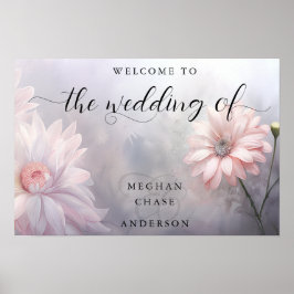 Poster Daisies Rosa Romântica BOHO