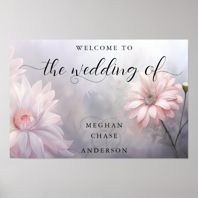 Poster Daisies Rosa Romântica BOHO (Frente)