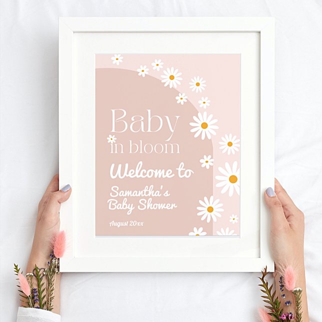 Poster Daisy Baby in blogue Boho Girl Chá de fraldas bem- (Criador carregado)