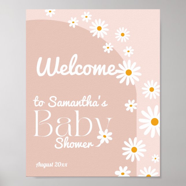 Poster Daisy Baby in blogue Boho Girl Chá de fraldas bem- (Frente)