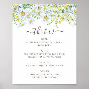 Poster Daisy. bar de bebidas para casamentos de guião fl