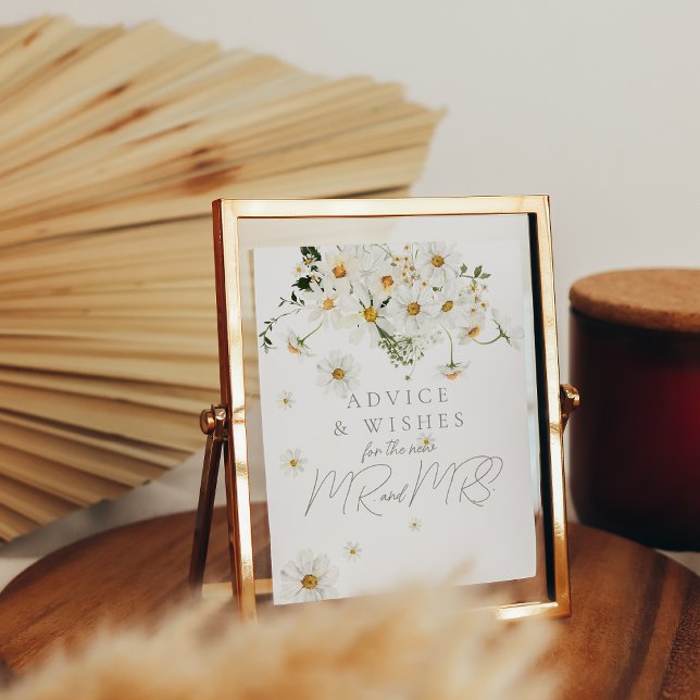 Poster Daisy Boho Wildflower Modern Bridal Game (Criador carregado)