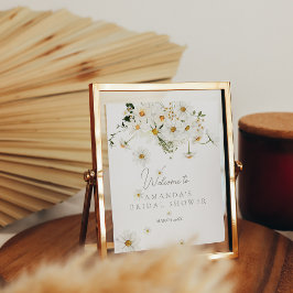 Poster Daisy Boho Wildflower Modern Bridal Welcome