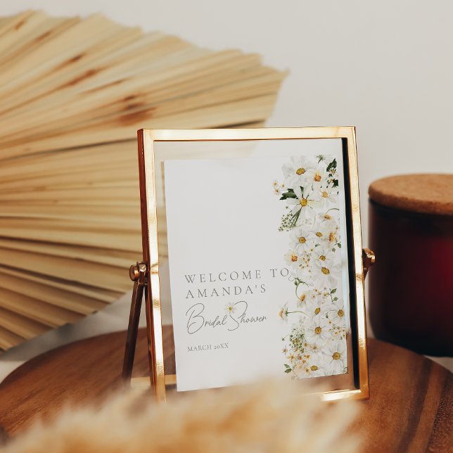 Poster Daisy Boho Wildflower Modern Bridal Welcome (Criador carregado)