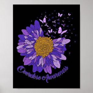 Poster Daisy Butterfly Roxo Sobredosagem Sensibilização 3