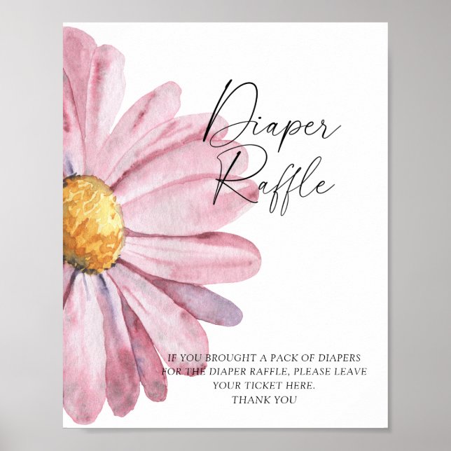 Poster Daisy - cartaz de rifa de fralda (Frente)