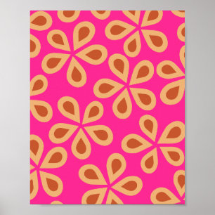 Poster Daisy Florets 04 Quente Rosa E Laranja